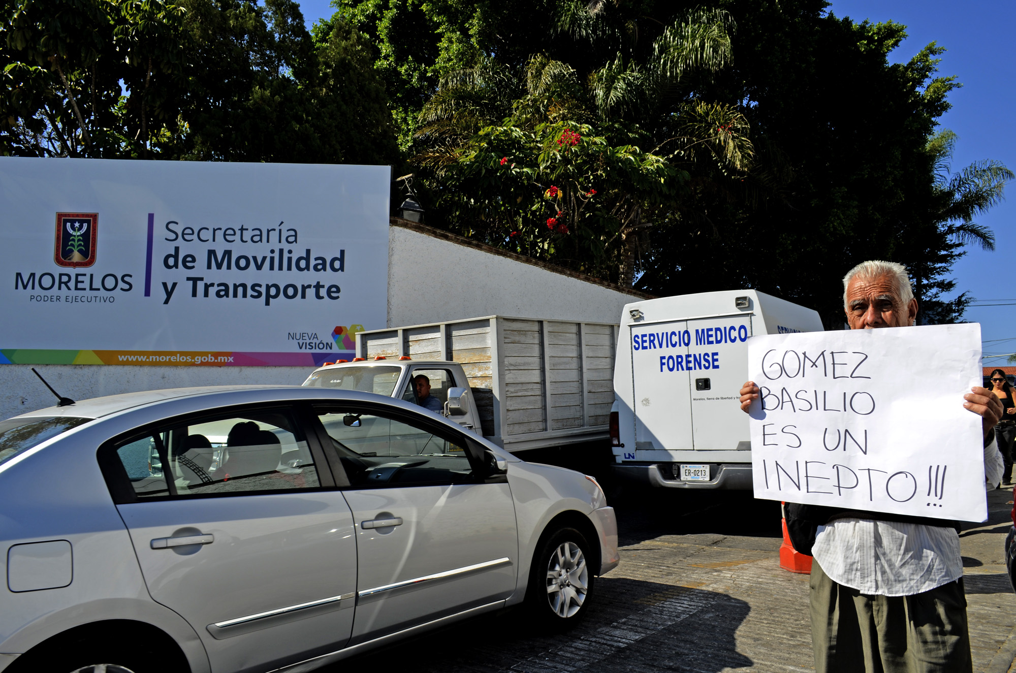 Protesta contra David Gómez Basilio