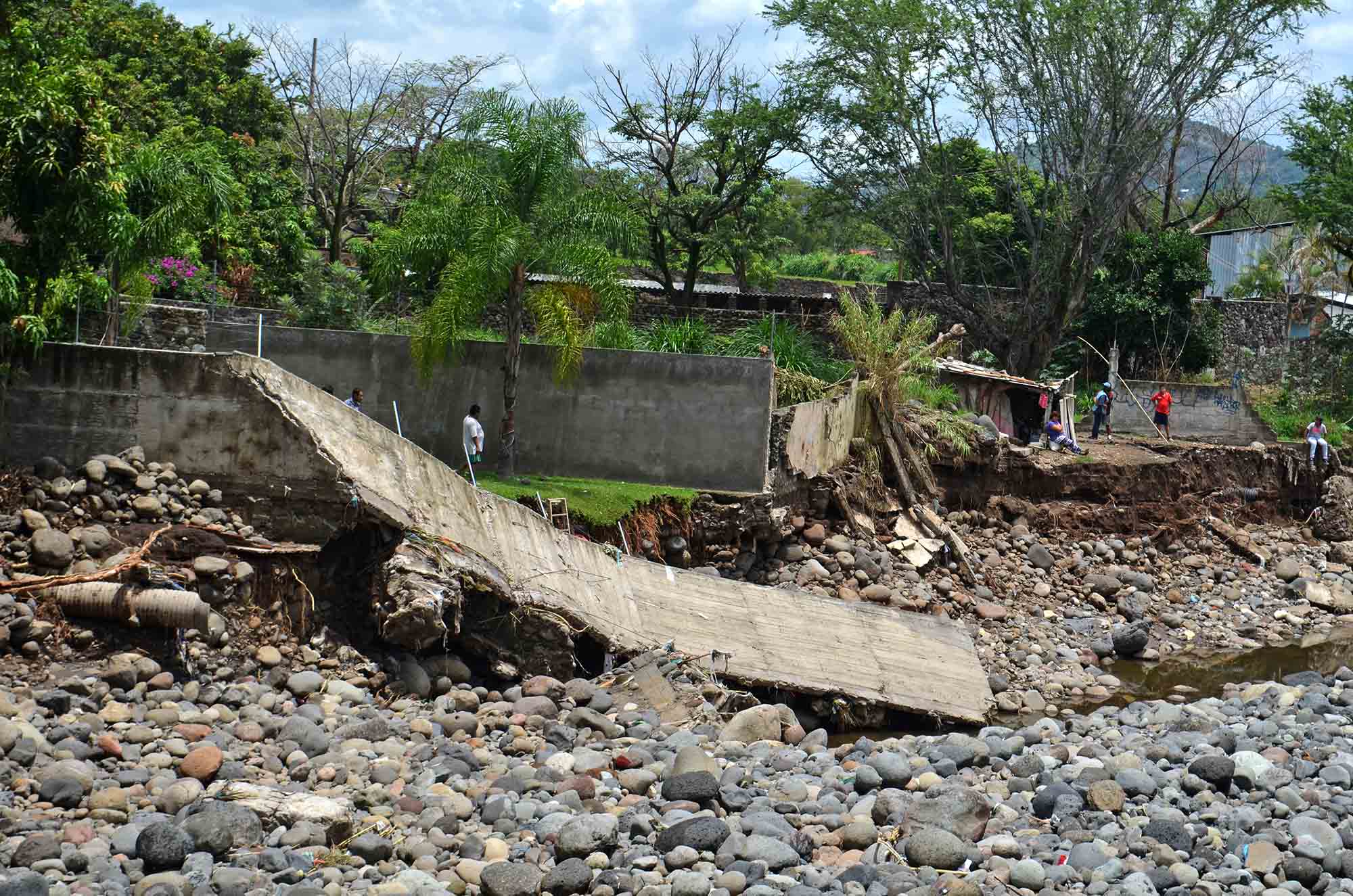 Barda tirada por el río