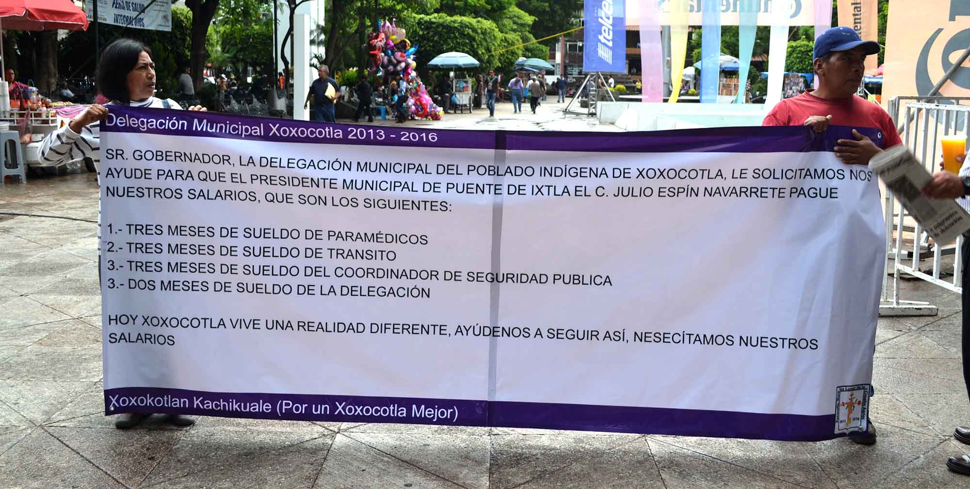 manifestantes de Xoxocotla