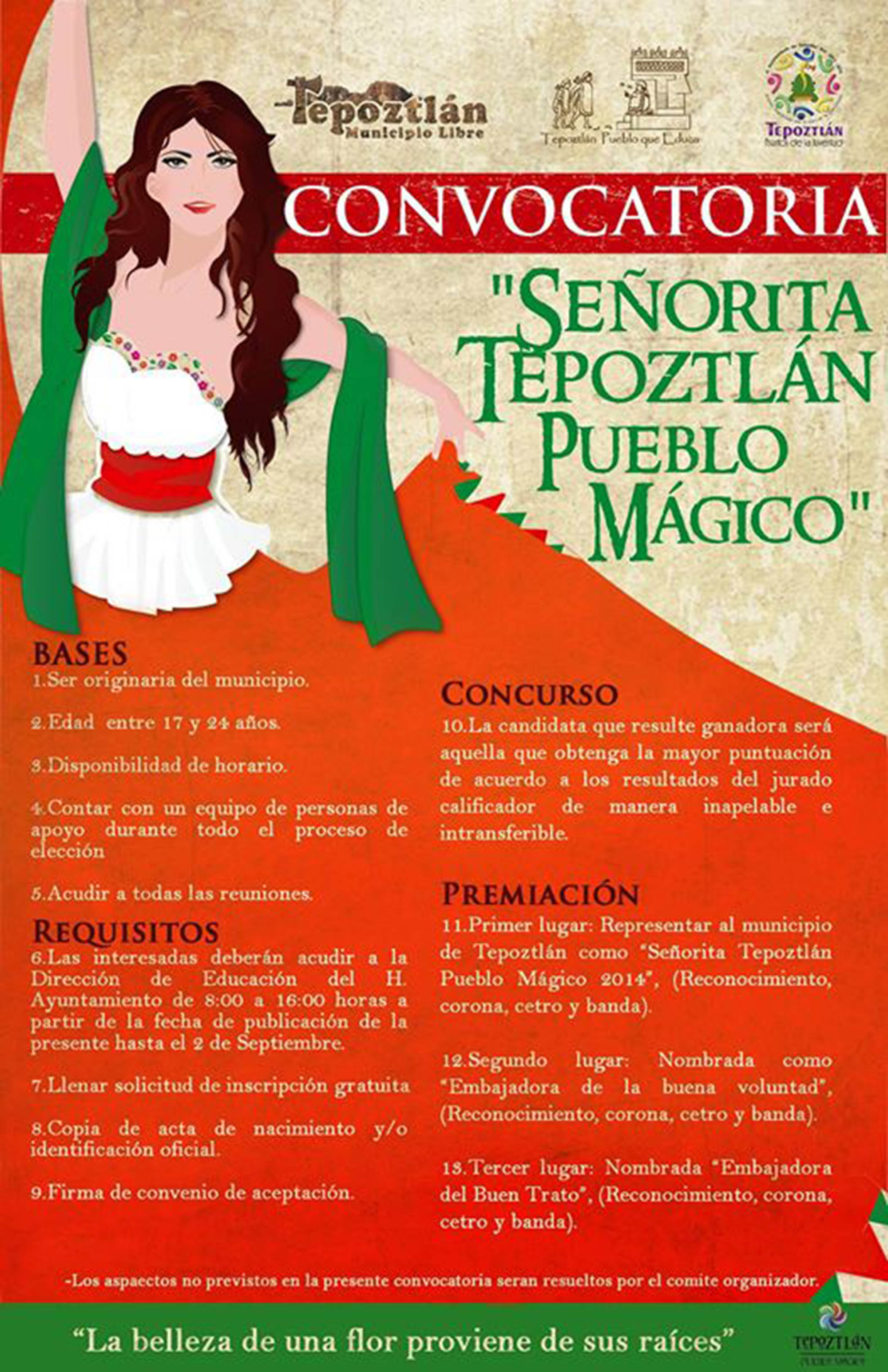 Cartel señorita Tepoztlán