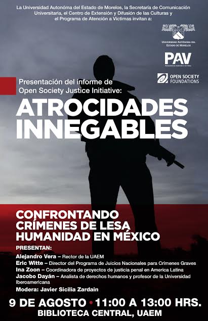 Presentarán en UAEM informe sobre crímenes de lesa humanidad en México